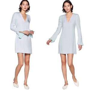 Joie Light Aqua V-Neck Long Sleeve Mini Dress